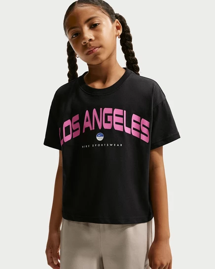 Детская футболка Nike Sportswear для девочек, чёрная