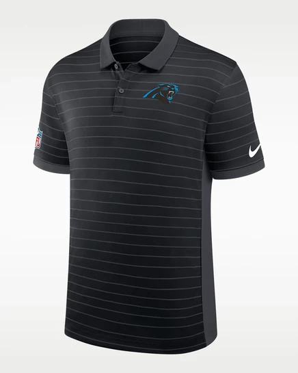 Мужское поло Nike Carolina Panthers Sideline Victory Stripe Dri-FIT, черное