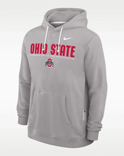 Мужское худи Nike Ohio State Sideline Dri-FIT, серое
