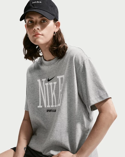 Женская футболка Nike Sportswear свободного кроя, темно-серый