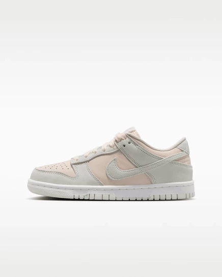 Детские кроссовки Nike Dunk Low Suede, меловые/бледно-зеленые