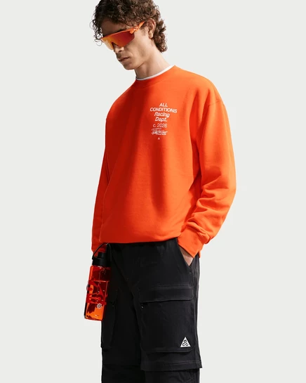 Мужской свитшот ACG Tuff Fleece Dri-FIT, оранжевый/белый