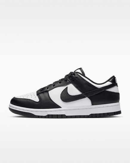 Женские кеды Nike Dunk Low, белые с черными деталями