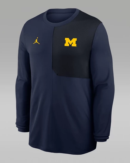 Мужской лонгслив Jordan Michigan Sideline Coach Dri-FIT, темно-синий