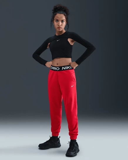 Детские джоггеры Nike Pro Fleece Dri-FIT, красные/черные/белые