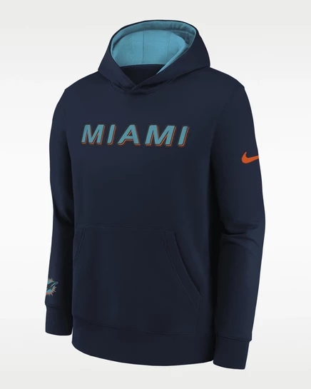 Детская толстовка Nike Miami Dolphins Rivalry Club, тёмно-синяя