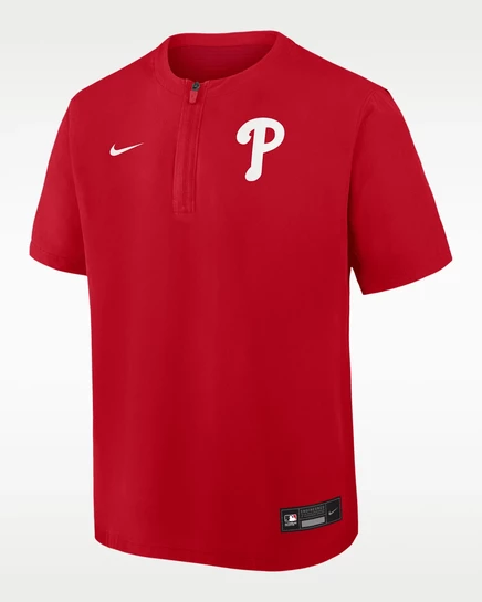 Мужская ветровка Nike Dri-FIT Philadelphia Phillies с четверть-молнией, красная