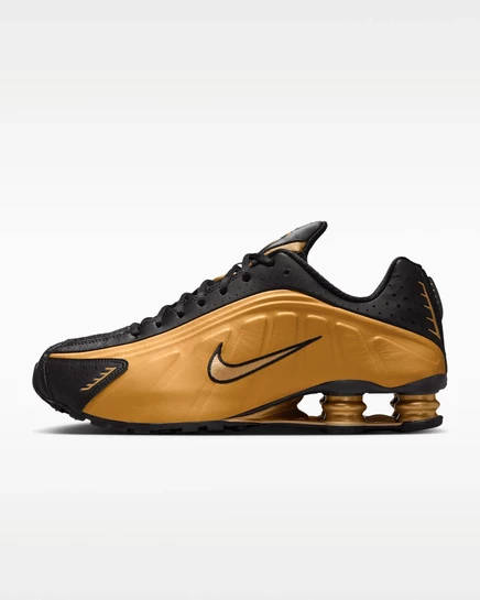 Мужские кроссовки Nike Shox R4, металлик золотой
