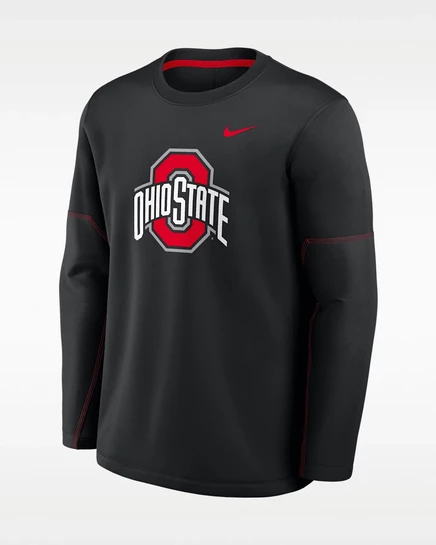 Мужской лонгслив Nike Ohio State Sideline, черный/красный