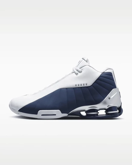 Мужские кроссовки Nike Shox BB4, бело-серебристо-синие