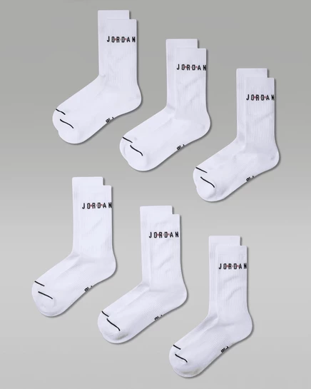 Унисекс носки Jordan Everyday Crew, 6 пар, белые/красные/черные