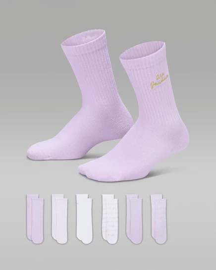 Детские носки Air Jordan, 6 пар, фиолетовые