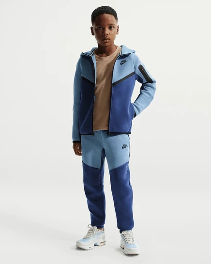 Детские джоггеры Nike Tech Fleece, тёмно-синие/чёрные