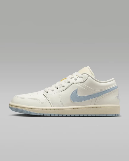 Женские кроссовки Jordan AJ1 Low, молочно-кремовые/серые