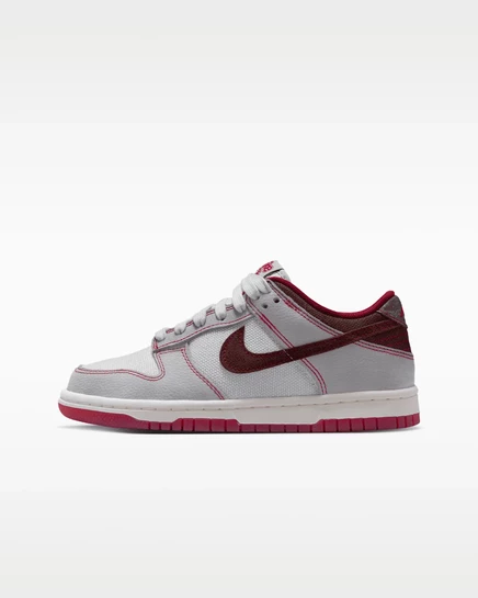 Унисекс кроссовки nike dunk low lv8 1 платиново-серые с красными и бордовыми акцентами