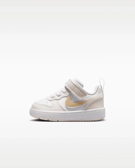Детские кеды Nike Court Borough Low, белые с перламутровым блеском