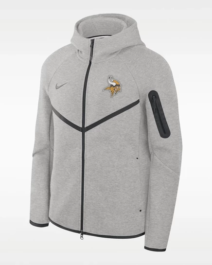 Мужская куртка Nike Tech Fleece Windrunner Vikings, тёмно-серая