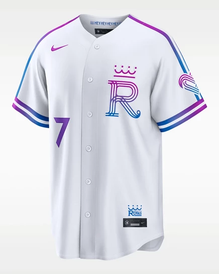 Мужская джерси Nike Bobby Witt Jr. Kansas City Royals, темно-синяя