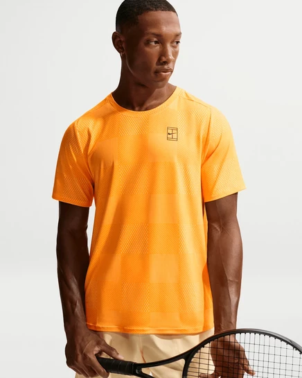 Мужская теннисная футболка Nike NikeCourt, оранжевая/черная