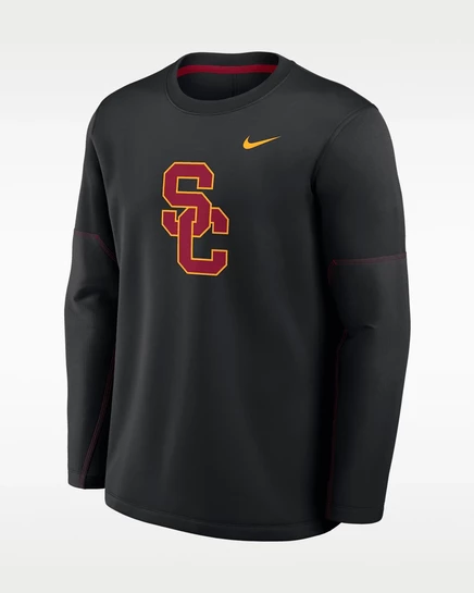Мужской лонгслив Nike USC Sideline, черно-красный