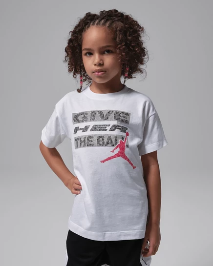 Детская футболка Jordan «Give Her the Ball», белая
