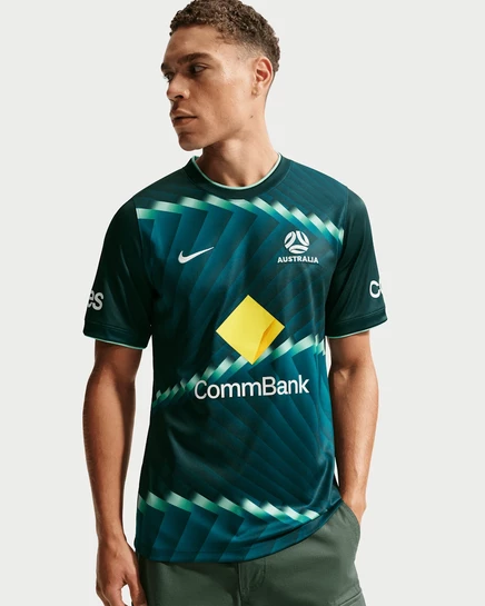 Мужская футболка Nike Australia Academy Pro Dri-FIT, темно-зеленая/ярко-зеленая/белая