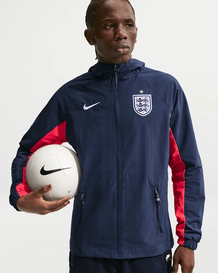 Мужская ветровка Nike England AWF, обсидиановая/красная/белая