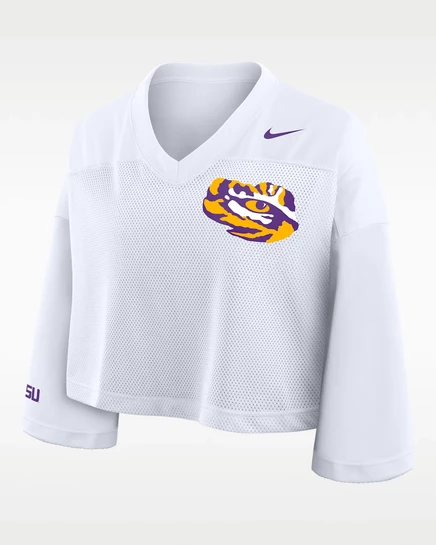 Женский укороченный топ Nike LSU Jersey Dri-FIT, белый