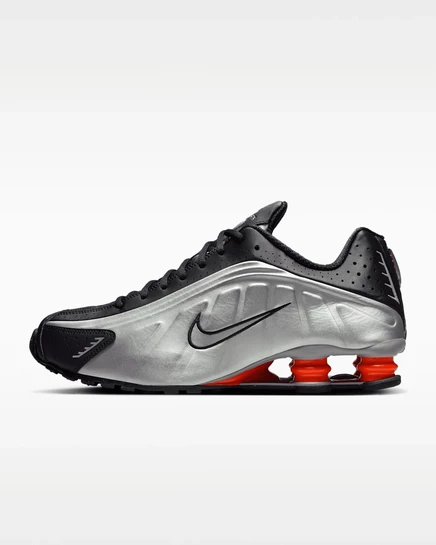 Мужские кроссовки Nike Shox R4, серебристо-черно-красные