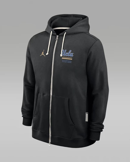 Мужское худи Jordan UCLA Sideline на молнии, черное