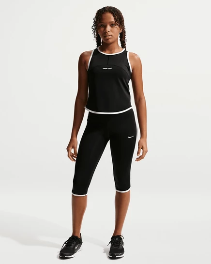 Для девочек капри Nike Pro Dri‑FIT тренировочные, черные