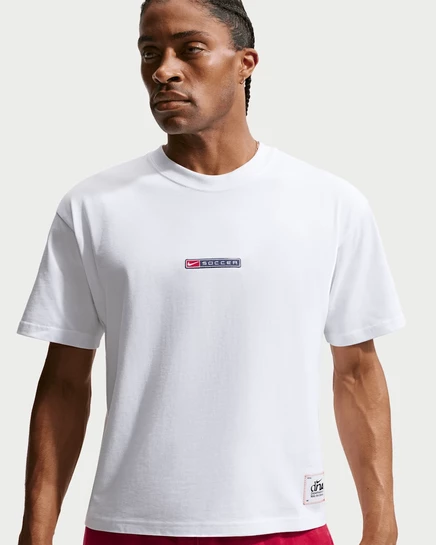Мужская футболка Nike Sportswear, белая/темно-синяя/красная