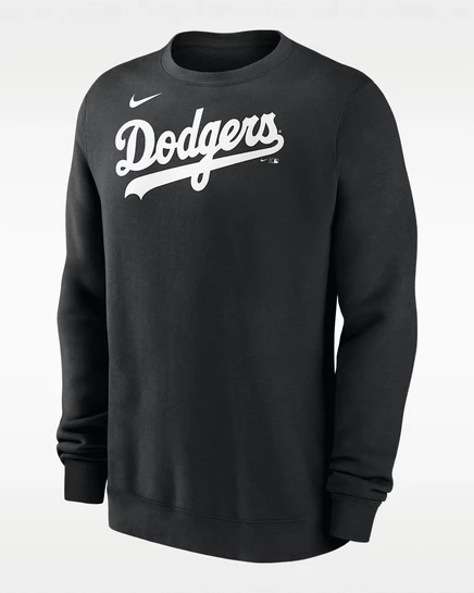 Мужская толстовка Nike Los Angeles Dodgers Wordmark, черная