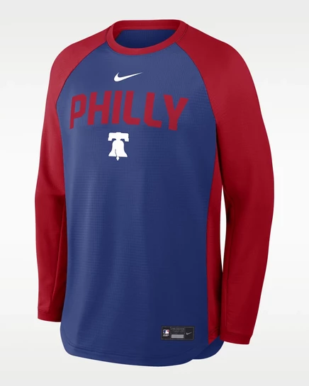 Мужской пуловер Nike Philadelphia Phillies Dri-FIT, синий
