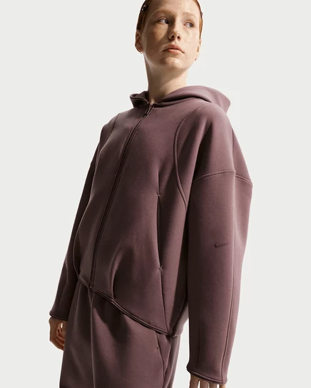 Детская толстовка на молнии Nike MAVN Therma-FIT, бордовая/чёрная