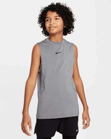 Мальчиковая майка Nike Pro, дымчато-серая/черная
