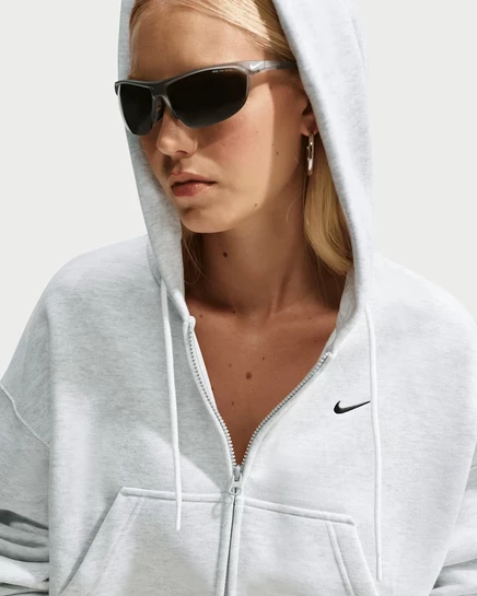 Женское худи Nike Studio Fleece, бежевый меланж/черный