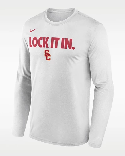 Мужской лонгслив Nike USC 2026 Dri-FIT, белый