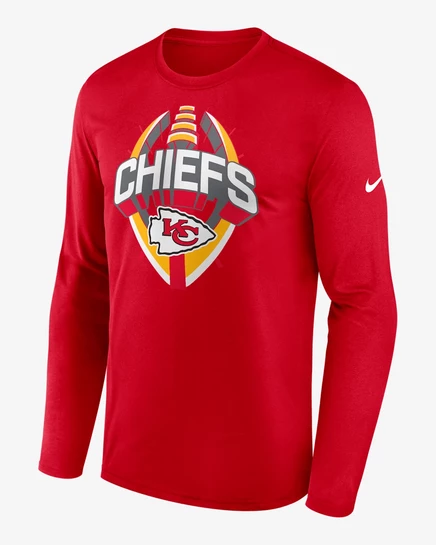 Мужская футболка Nike Chiefs Legend Icon Dri-FIT с длинным рукавом, красная