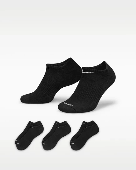 Унисекс носки Nike Everyday Plus 3 пары, черно-белые