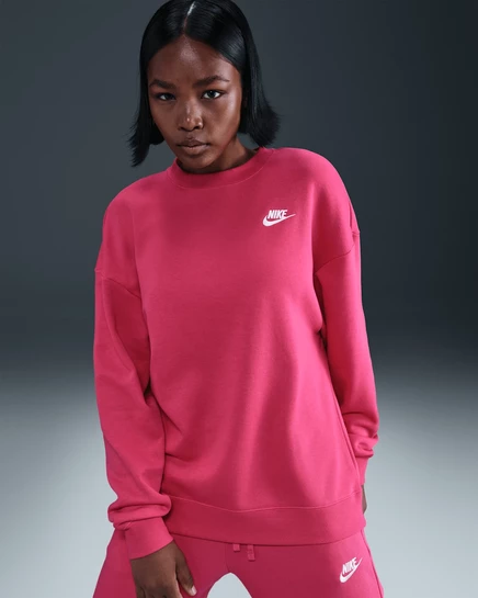 Женский свитшот Nike Sportswear Club Fleece, розовый/белый