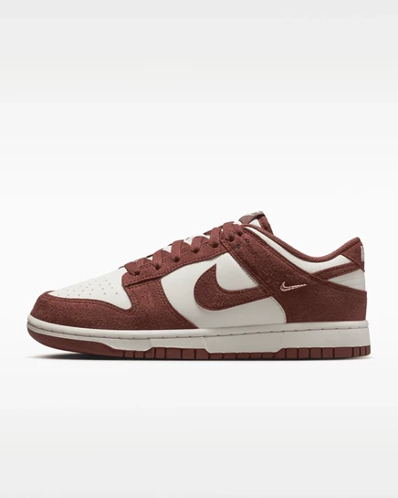 Женские кеды Nike Dunk Low Suede, sail/metallic gold/red sepia