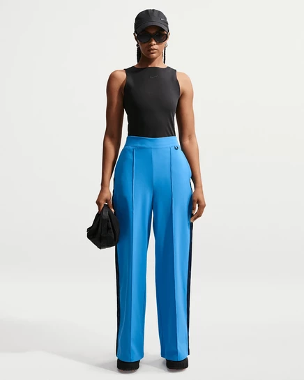 Женские штаны Nike 24.7 PerfectStretch Dri-FIT, высокая талия, светло-голубые/тёмно-синие/синие
