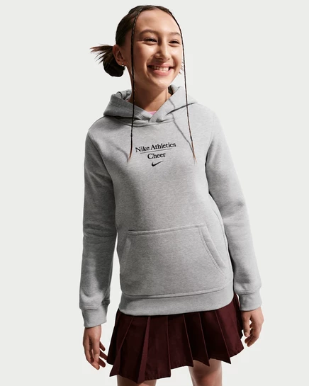 Детская толстовка с капюшоном Nike Cheer, тёмно-серый меланж