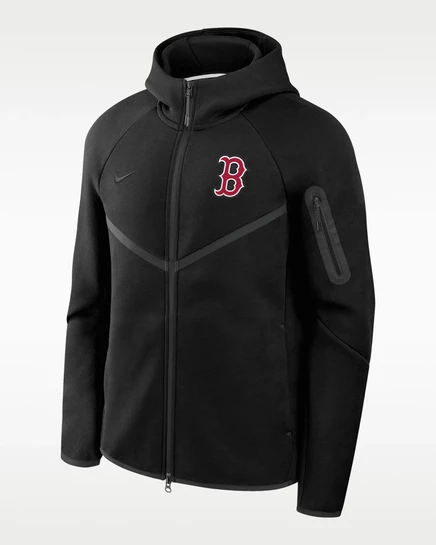 Мужская куртка Nike Tech Fleece Windrunner MLB на молнии, черная