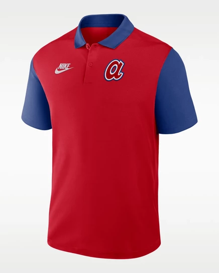 Мужская поло Nike Cooperstown Victory Dri-FIT Atlanta Braves, красная