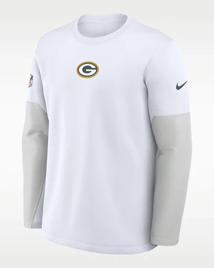 Мужская футболка nike green bay packers therma-fit, белая