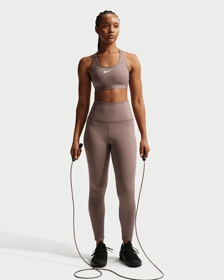 Женские легинсы Nike One с высокой талией, коричневые/белые