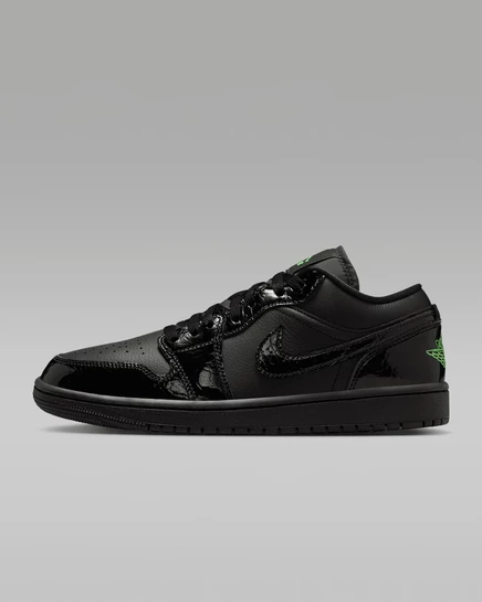 Женские кроссовки Jordan AJ1 Low SE, черные/неоново-зеленые