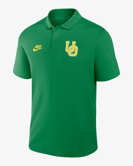 Орегон прайм-тайм победа наследие хранилище логотип мужская Nike Dri-пригонки колледж Поло зеленое яблоко